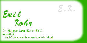 emil kohr business card